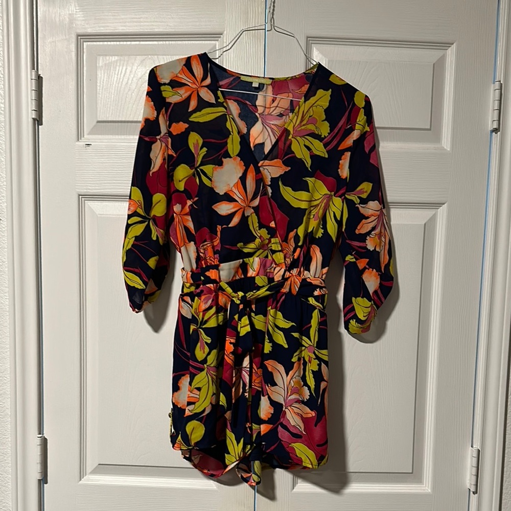 Floral Romper with Belt